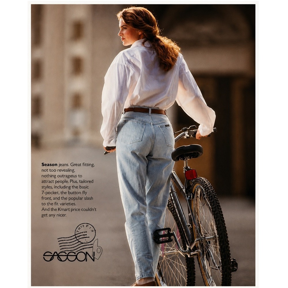 Vintage Sasson Lt Wash High Waist Tapered Crop Mom Jeans 1990s Y2K Sz 13-14 (29)
